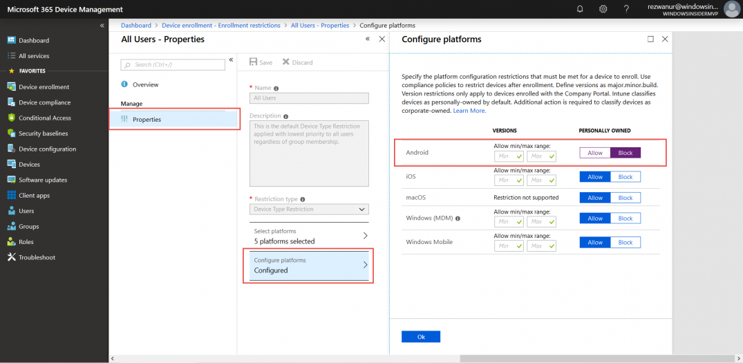 Block personal Android devices from enrolling in Microsoft Intune